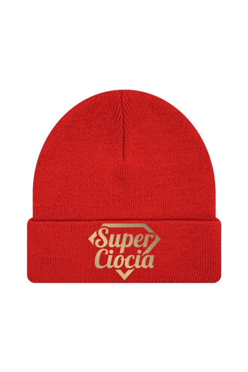 Czapka zimowa Super ciocia - czerwona