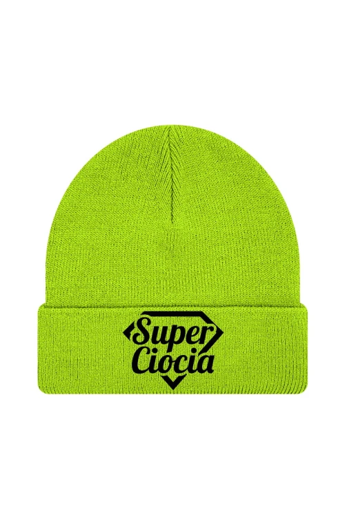Czapka zimowa Super ciocia - limonka