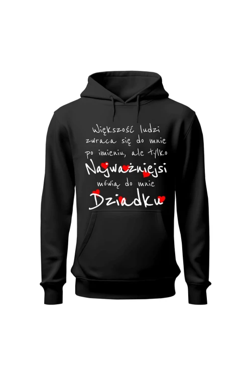 Bluza męska z kapturem Większość ludzi zwraca się do mnie po imieniu - czarna