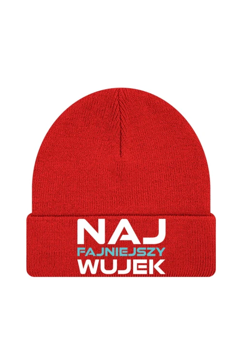 Czapka zimowa Naj fajniejszy wujek - czerwona
