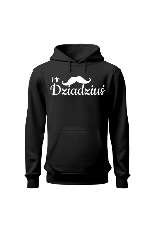 Bluza męska z kapturem Mr dziadziuś - czarna