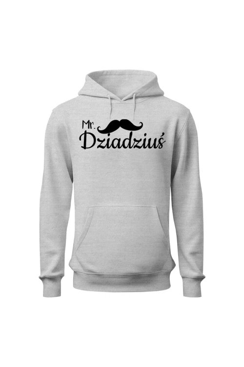 Bluza męska z kapturem Mr dziadziuś - szara