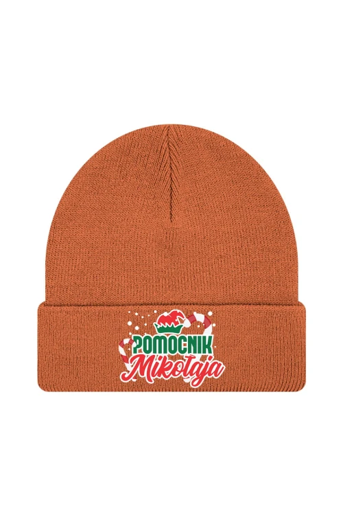 Czapka zimowa Pomocnik Mikołaja - pomarańczowa
