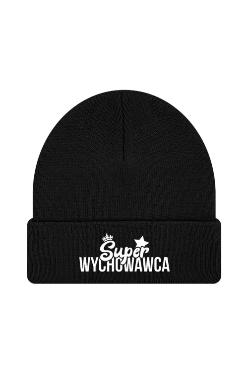 Czapka zimowa Super wychowawca - czarna