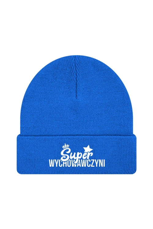 Czapka zimowa Super wychowawczyni - niebieska