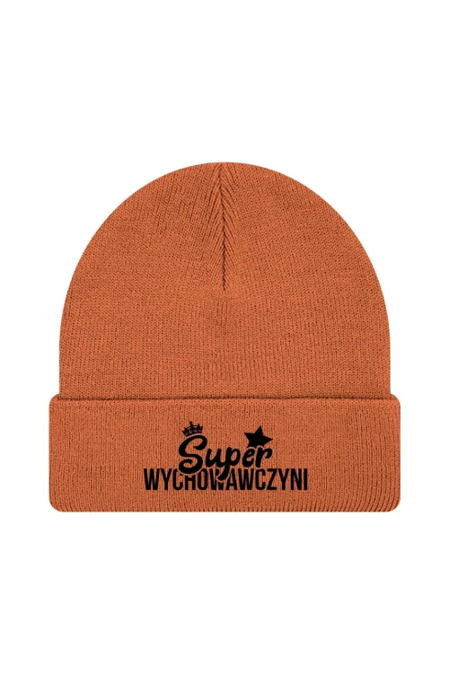 Czapka zimowa Super wychowawczyni - pomarańczowa