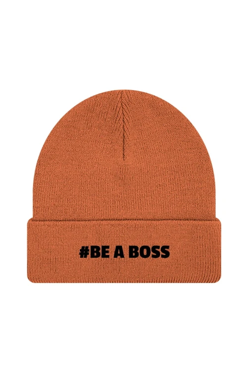Czapka zimowa Be a boss - pomarańczowa