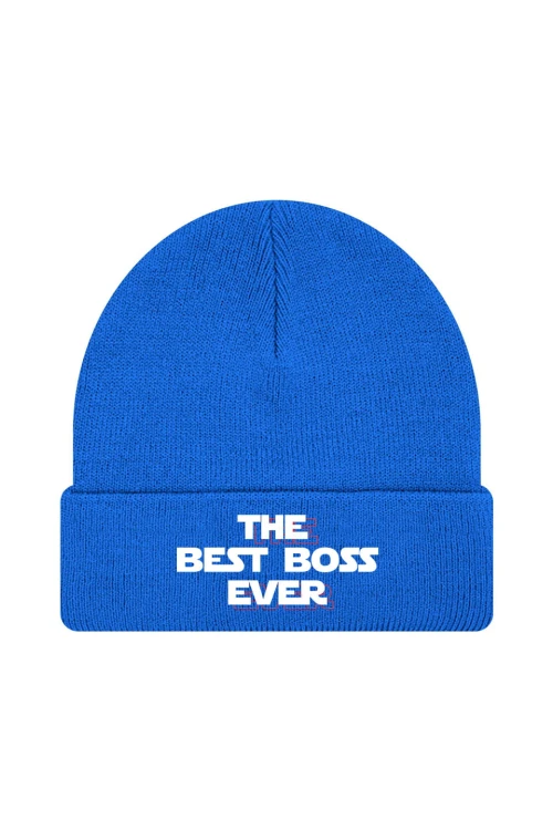 Czapka zimowa The best boss ever - niebieska