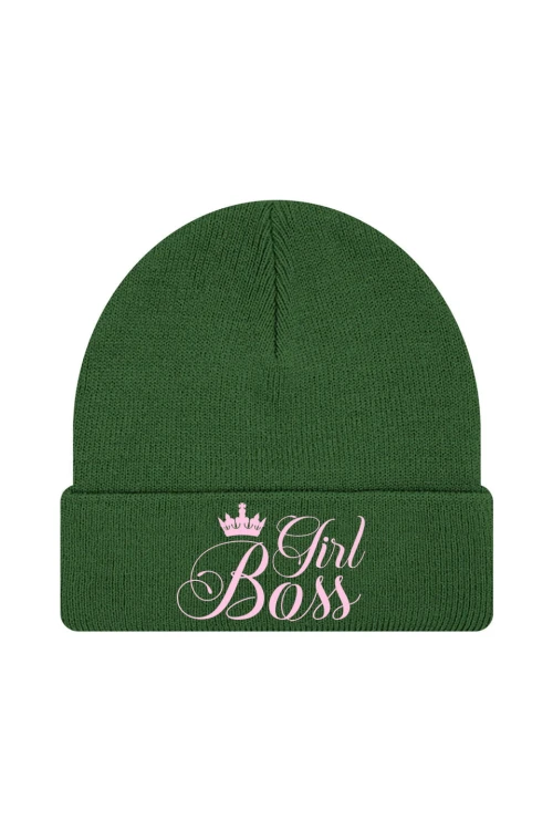 Czapka zimowa Girl Boss - ciemnozielona