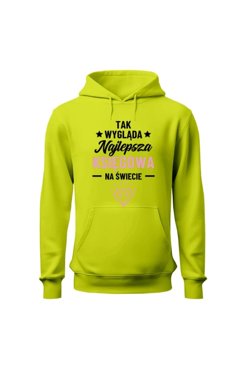 Bluza męska z kapturem Tak wygląda najlepsza księgowa - limonka