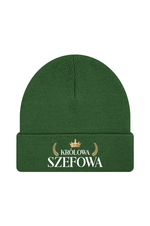 Czapka zimowa Królowa Szefowa - ciemnozielona