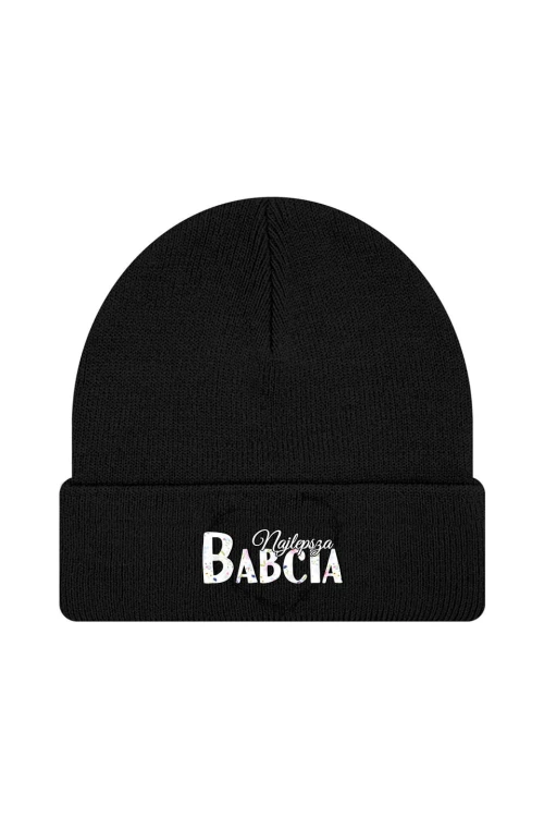 Czapka zimowa Najlepsza babcia - czarna