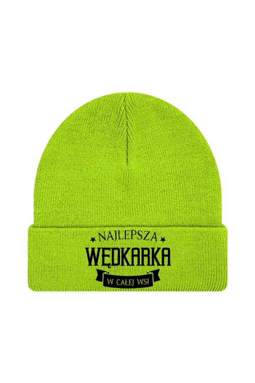 Czapka zimowa Najlepsza Wędkarka w Całej Wsi - limonka