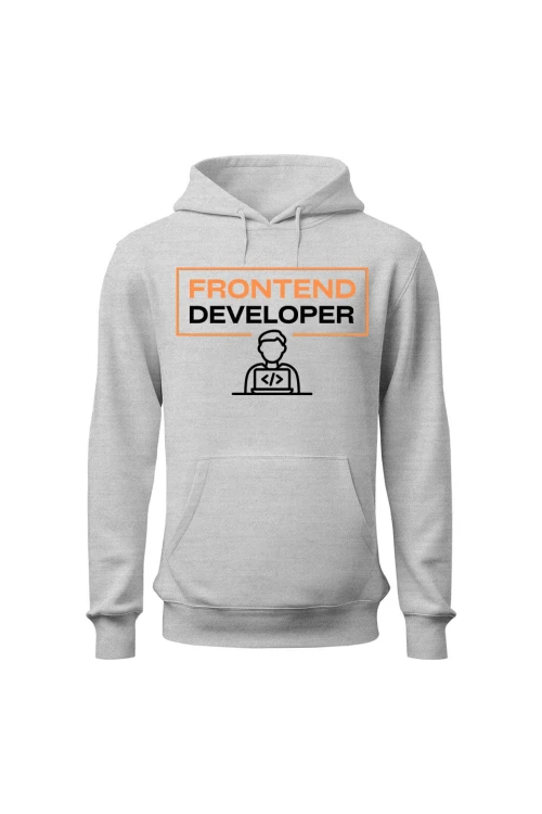Bluza męska z kapturem Frontend developer - szara