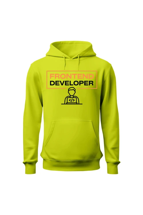 Bluza męska z kapturem Frontend developer - limonka