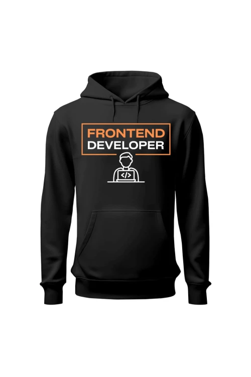 Bluza męska z kapturem Frontend developer - czarna