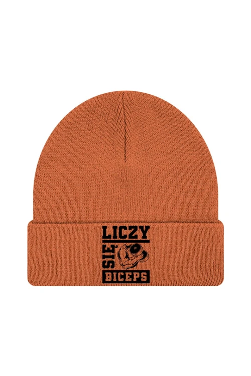 Czapka zimowa Liczy się biceps - pomarańczowa