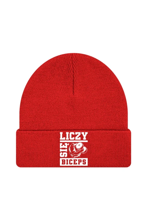Czapka zimowa Liczy się biceps - czerwona