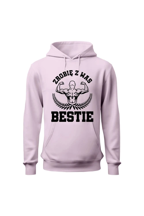 Bluza damska z kapturem Zrobię z was bestie - różowa