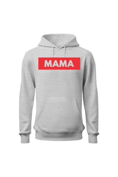 Bluza damska z kapturem Mama - szara