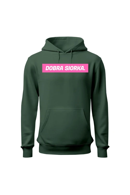 Bluza damska z kapturem Dobra siorka - zielona