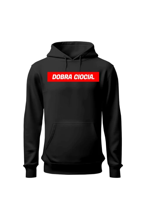 Bluza damska z kapturem Dobra ciocia - czarna