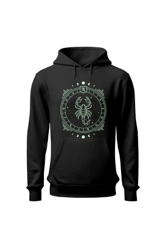 Bluza damska z kapturem Skorpion - czarna