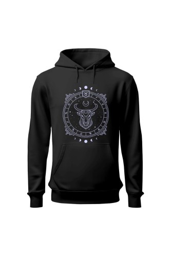 Bluza damska z kapturem Byk - czarna