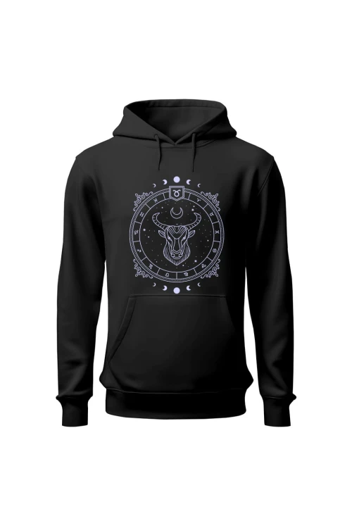 Bluza damska z kapturem Byk - czarna