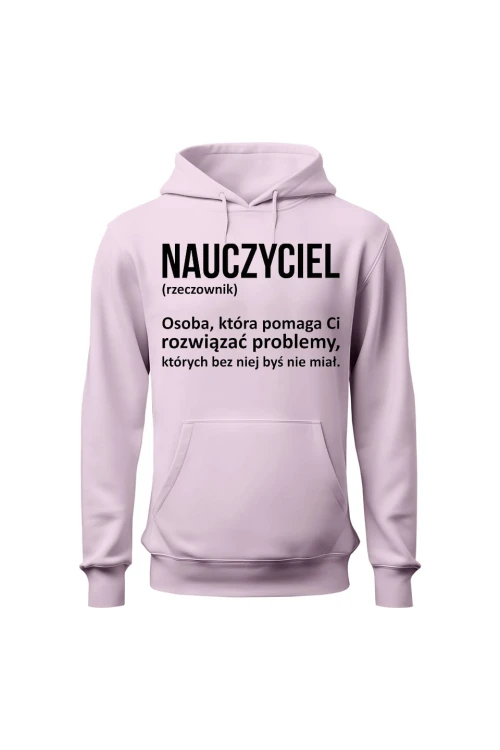 Bluza damska z kapturem Nauczyciel rzeczownik - różowa