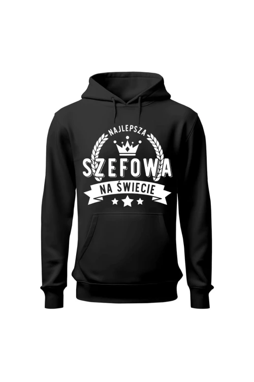 Bluza damska z kapturem Najlepsza Szefowa na świecie - czarna