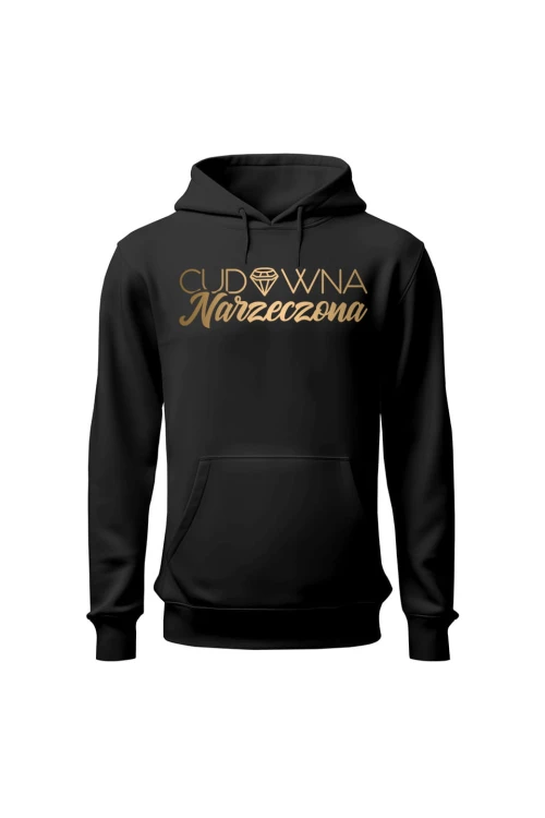 Bluza damska z kapturem Cudowna narzeczona - czarna
