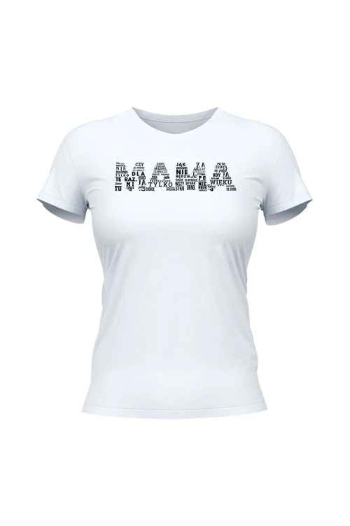 Koszulka damska Napis mama - biała