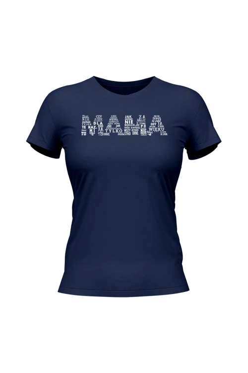 Koszulka damska Napis mama - granatowa