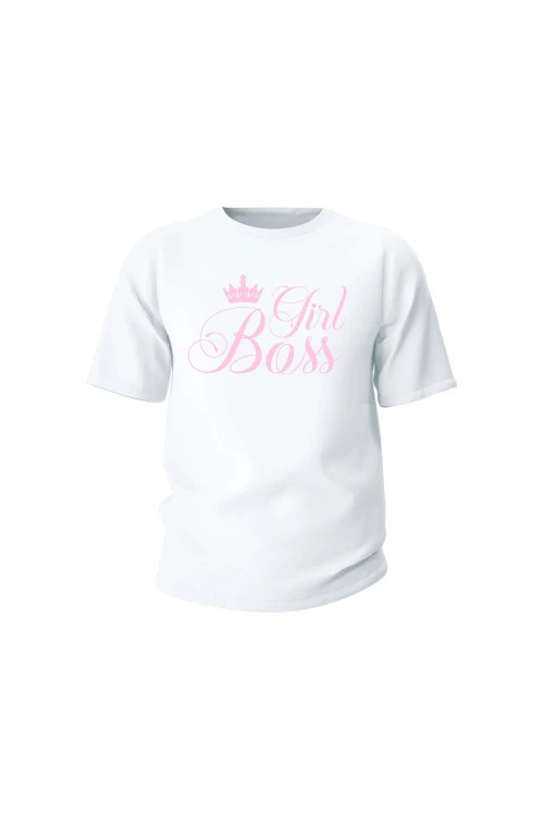 Koszulka dziecięca Girl Boss - biała