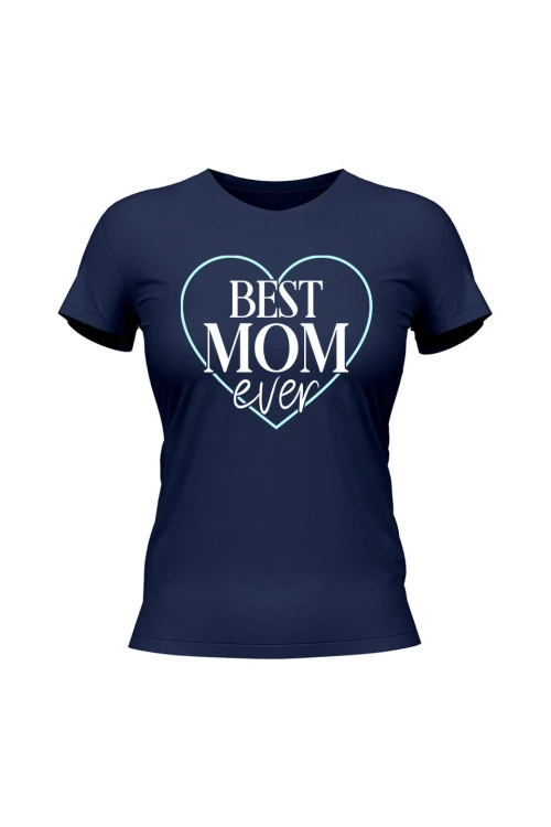 Koszulka damska Best mom ever - granatowa
