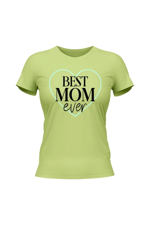 Koszulka damska Best mom ever - limonka