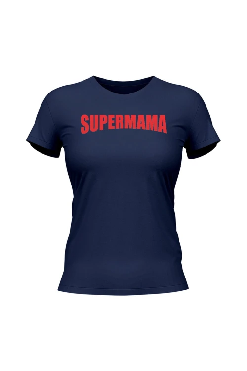 Koszulka damska Supermama - granatowa