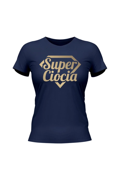Koszulka damska Super ciocia - granatowa