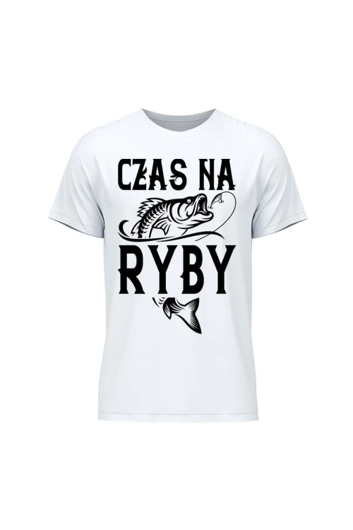 Koszulka męska Czas na ryby - biała