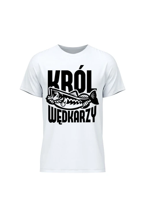 Koszulka męska Król wędkarzy - biała