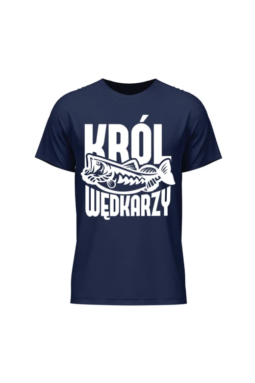 Koszulka męska Król wędkarzy - granatowa