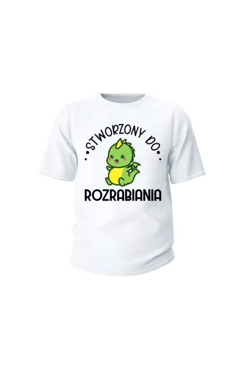 Koszulka dziecięca stworzony do rozrabiania - biała