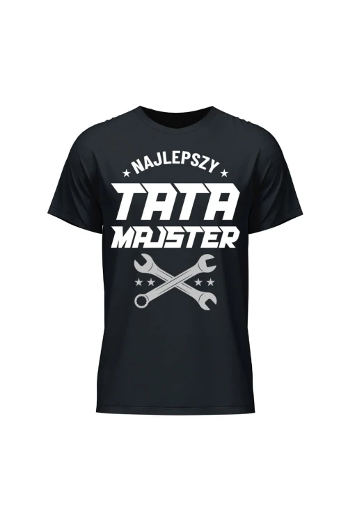 Koszulka męska Najlepszy tata majster - czarna