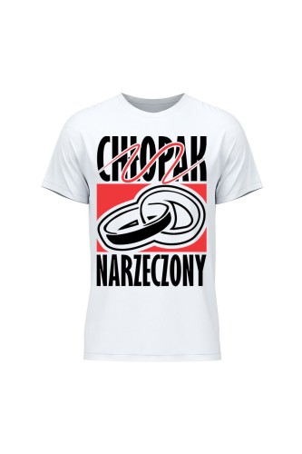 Koszulka męska Chłopak Narzeczony - biała