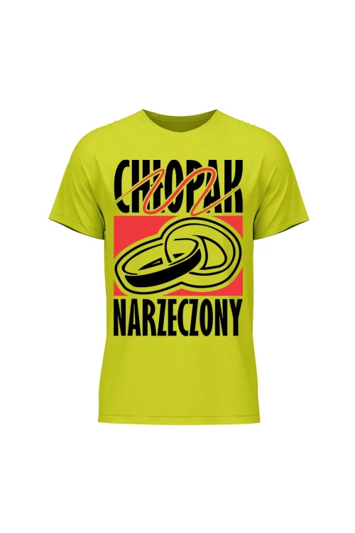 Koszulka męska Chłopak Narzeczony - limonka
