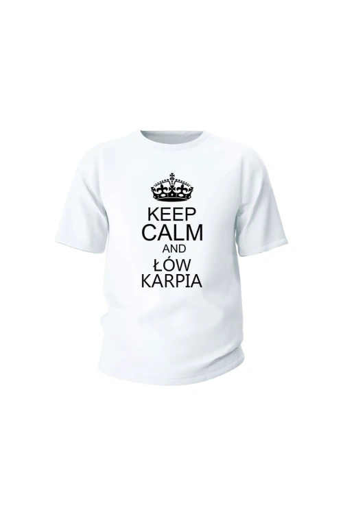Koszulka dziecięca Keep Calm and łów karpia - biała