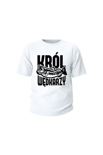 Koszulka dziecięca Król wędkarzy - biała