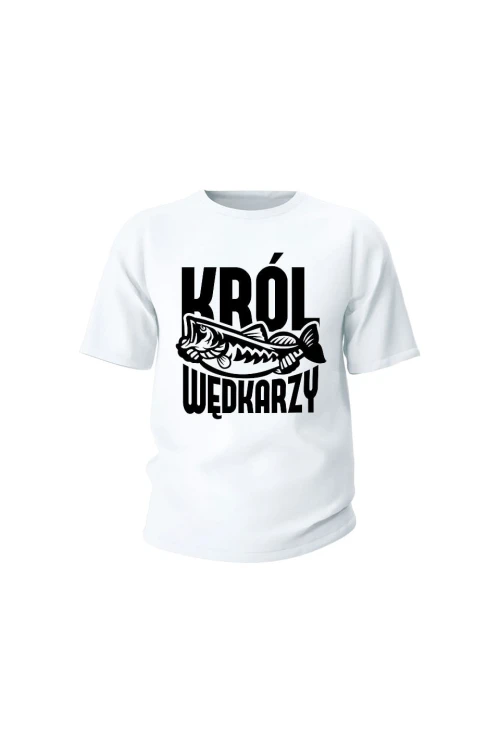 Koszulka dziecięca Król wędkarzy - biała