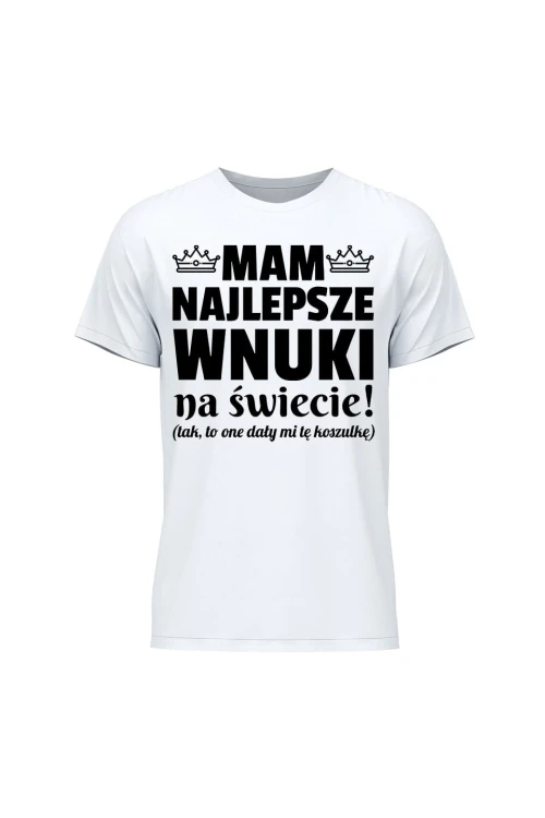 Koszulka męska Mam najlepsze wnuki na świecie - biała